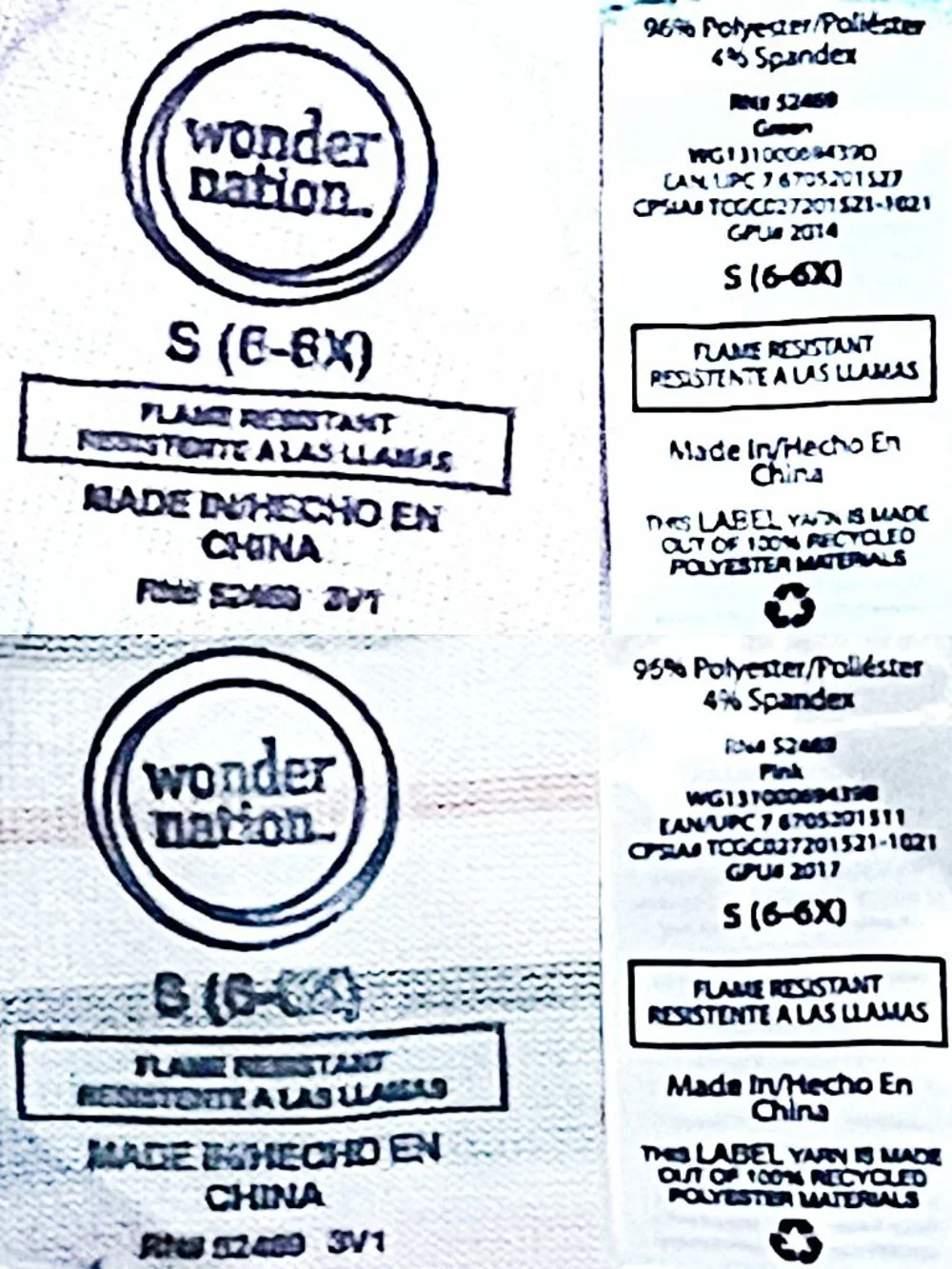 Girls Pajama Shorts 2-Pack Size S 6-6X Wonder Nation Striped Print